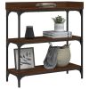 Console Table with Shelves Brown Oak 29.5"x11.8"x31.5"