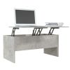 Coffee Table Concrete Gray 40.2"x19.9"x18.3" Engineered Wood