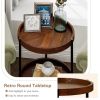 2-Tier Retro End Table with Bottom Shelf