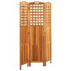 3-Panel Room Divider 47.6"x0.8"x66.9" Solid Acacia Wood