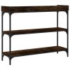 Console Table with Shelves Smoked Oak 39.4"x11.8"x31.5"