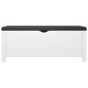 Storage Box with Cushion White 41.3"x15.7"x17.7"