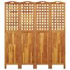 4-Panel Room Divider 63.8"x0.8"x70.9" Solid Wood Acacia