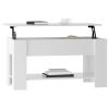 Coffee Table High Gloss White 39.8"x19.3"x20.5" Engineered Wood