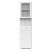 FCH MDF Spray Paint Upper And Lower 2 Doors 1 Pumping 1 Shelf Bathroom Cabinet White