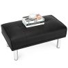 Rectangle Tufted Ottoman with Stainless Steel Legs for Living Room