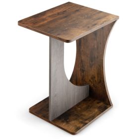 2-Tier Retro Compact End Table for Living Room and Small Space