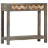 Console Table Gray 33.9"x11.8"x29.9" Solid Mango Wood