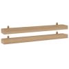 Wall Shelves 2 pcs 43.3"x5.9"x2.4" Solid Wood Teak