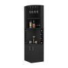 Bar Cabinet Papprika, 8 Wine Cubbies, Double Door, Black Wengue Finish