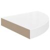 Floating Corner Shelves 2 pcs High Gloss White 9.8"x9.8"x1.5" MDF