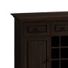 Vintage Style 3-Drawer 2-Door Storage Cabinet with 12-Grid Wine Rack, for Living Room, Kitchen, Dining Room