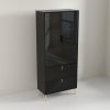 ONLY PICK UP Black Light Luxury Wine Cabinet with Two Drawers and One Door