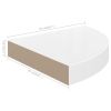 Floating Corner Shelves 2 pcs High Gloss White 9.8"x9.8"x1.5" MDF