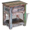 Side Table with 1 Drawer Solid Reclaimed Wood 17"x13"x20"