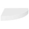 Floating Corner Shelf White 9.8"x9.8"x1.5" MDF