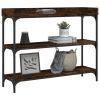 Console Table with Shelves Smoked Oak 39.4"x11.8"x31.5"