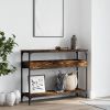 Console Table with Shelf Smoked Oak 39.4"x11.4"x29.5" Engineered Wood