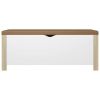 Storage Box with Cushion White & Sonoma Oak 41.3"x15.7"x17.7"