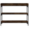 Console Table with Shelves Smoked Oak 39.4"x11.8"x31.5"