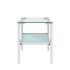 Glass two layer tea table;  small round table;  bedroom corner table;  living room white side table