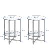 2-piece set  Tempered Glass End Table;  Round Coffee Table for Bedroom Living Room Office