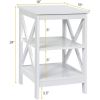 3-Tier X-Design Nightstands with Storage Shelves for Living Room Bedroom