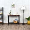 Wood Console Sofa Table with Adjustable Feet and Storage Shelf