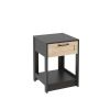 15.75" Rattan End table with drawer, Modern nightstand, side table for living roon, bedroom