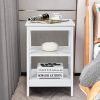 3-Tier X-Design Nightstands with Storage Shelves for Living Room Bedroom