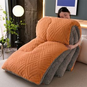 Winter Lambskin Quilt Single Thickened Warm Milk Fiber (Option: Orange-180x220cm 4000g)